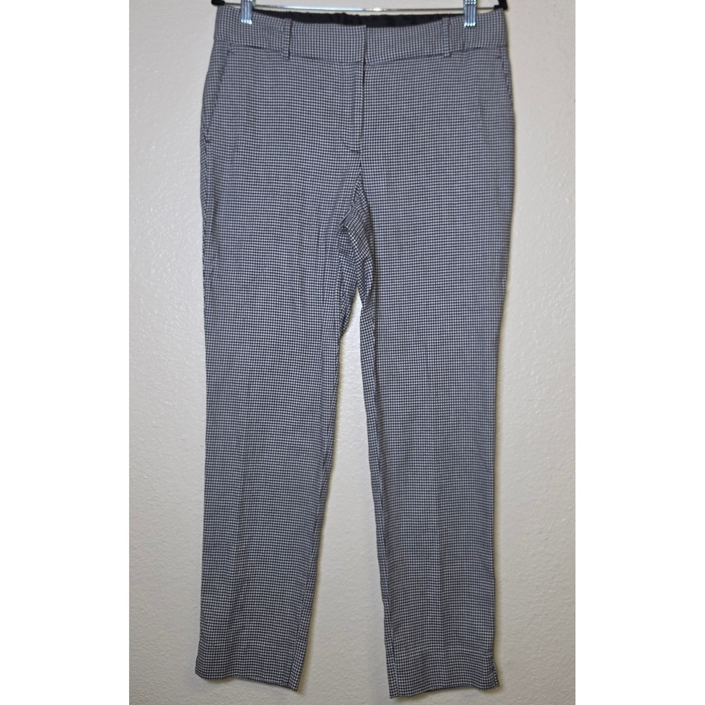 Talbots Hampshire Ankle Pants Womens 8 Black White Houndstooth Stretch Trousers